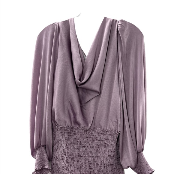 123. NWT Leyden Purple V neck Open Back Long Sleeve Blouse Size Large - Picture 7 of 7